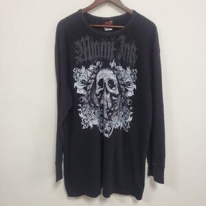 Miami Ink Mens Y2K Tattoo Print Thermal Shirt Size 3XL Tall Grunge Devilcore